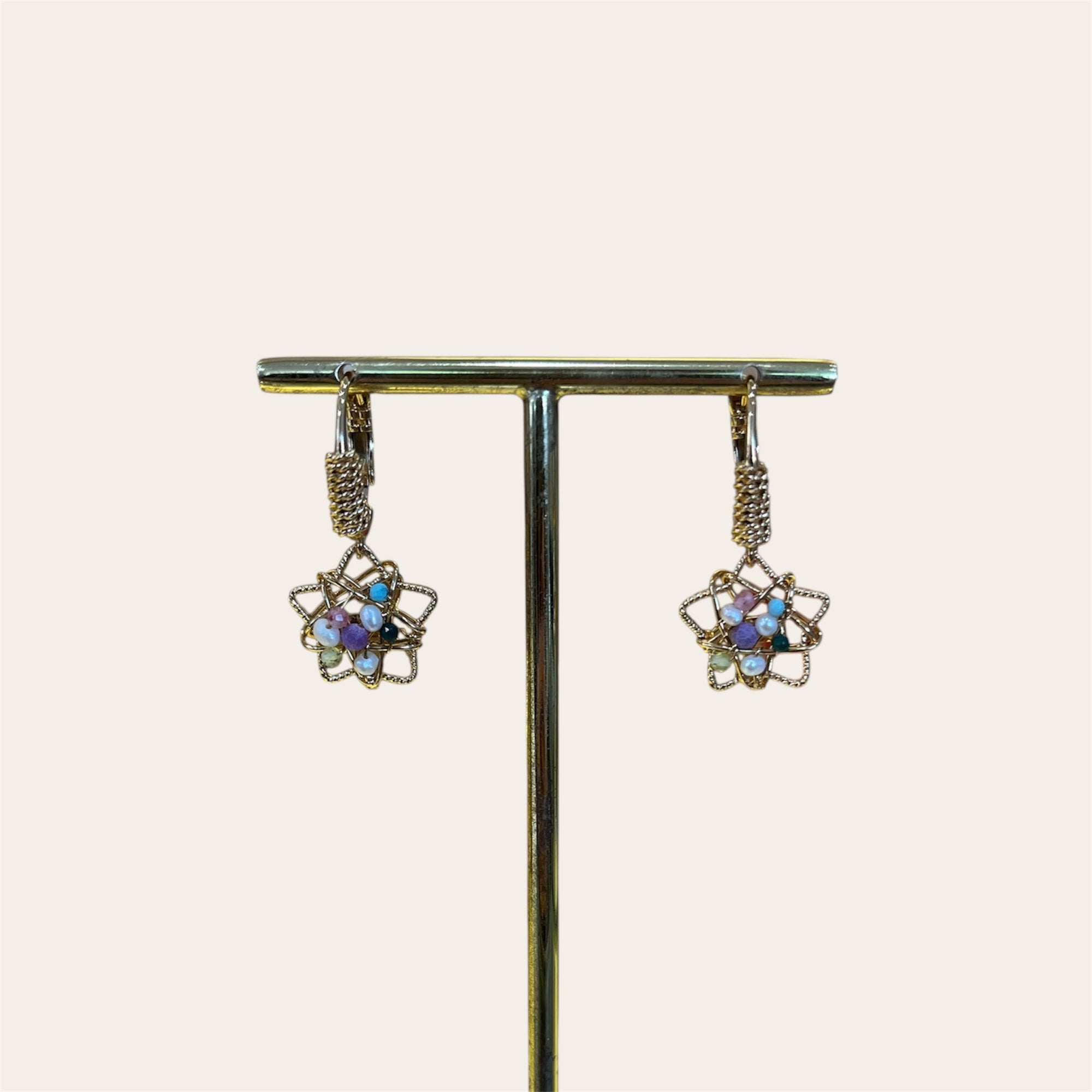 GAS BIJOUX - Boucles d'oreilles Tao Rainbow dorées