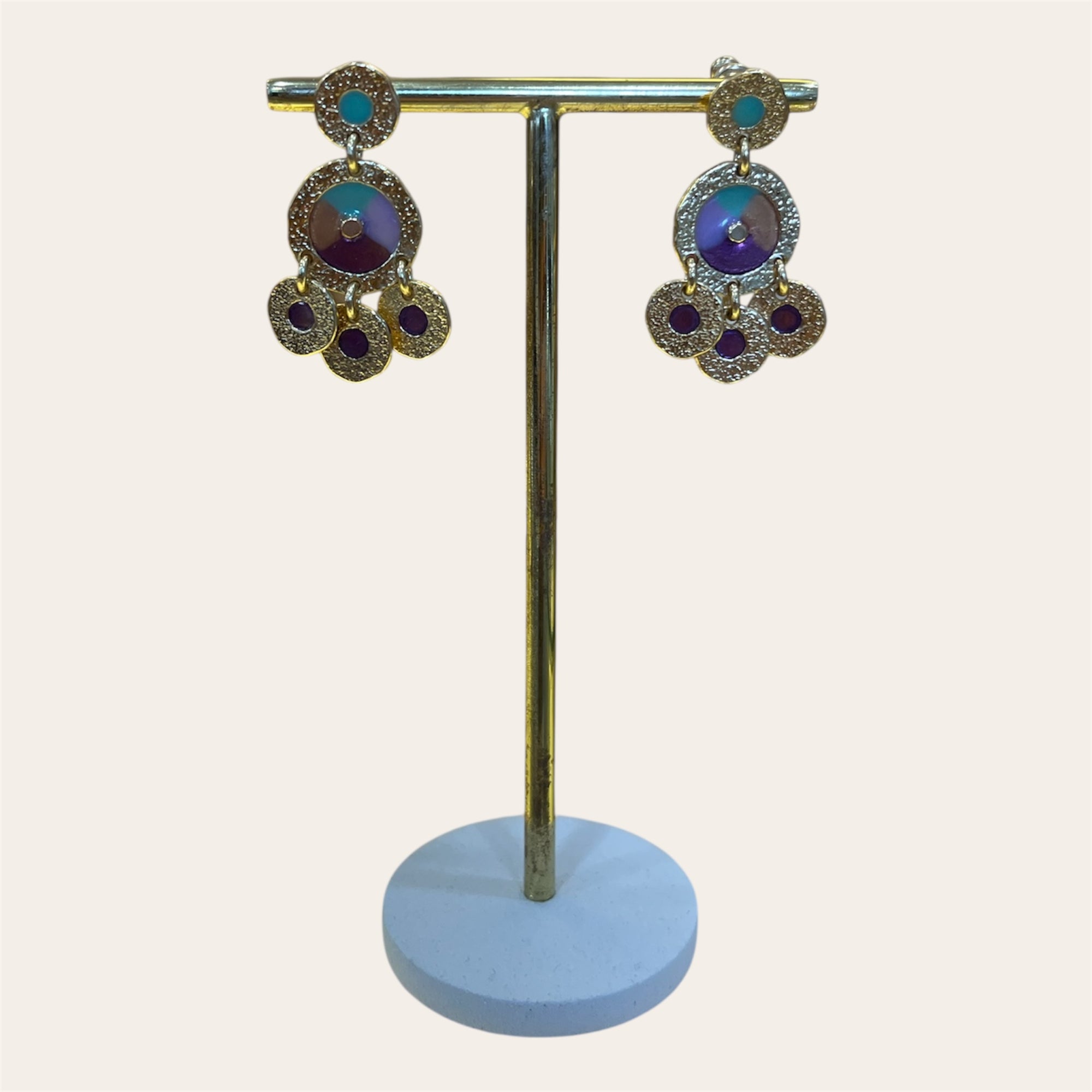 GAS BIJOUX - Boucles d'oreilles Sequin dorées - violet