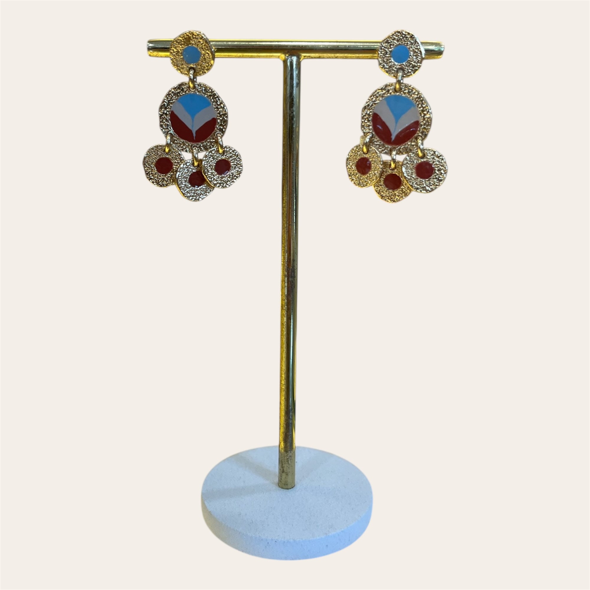 GAS BIJOUX - Boucles d'oreilles Sequin dorées - Rouge