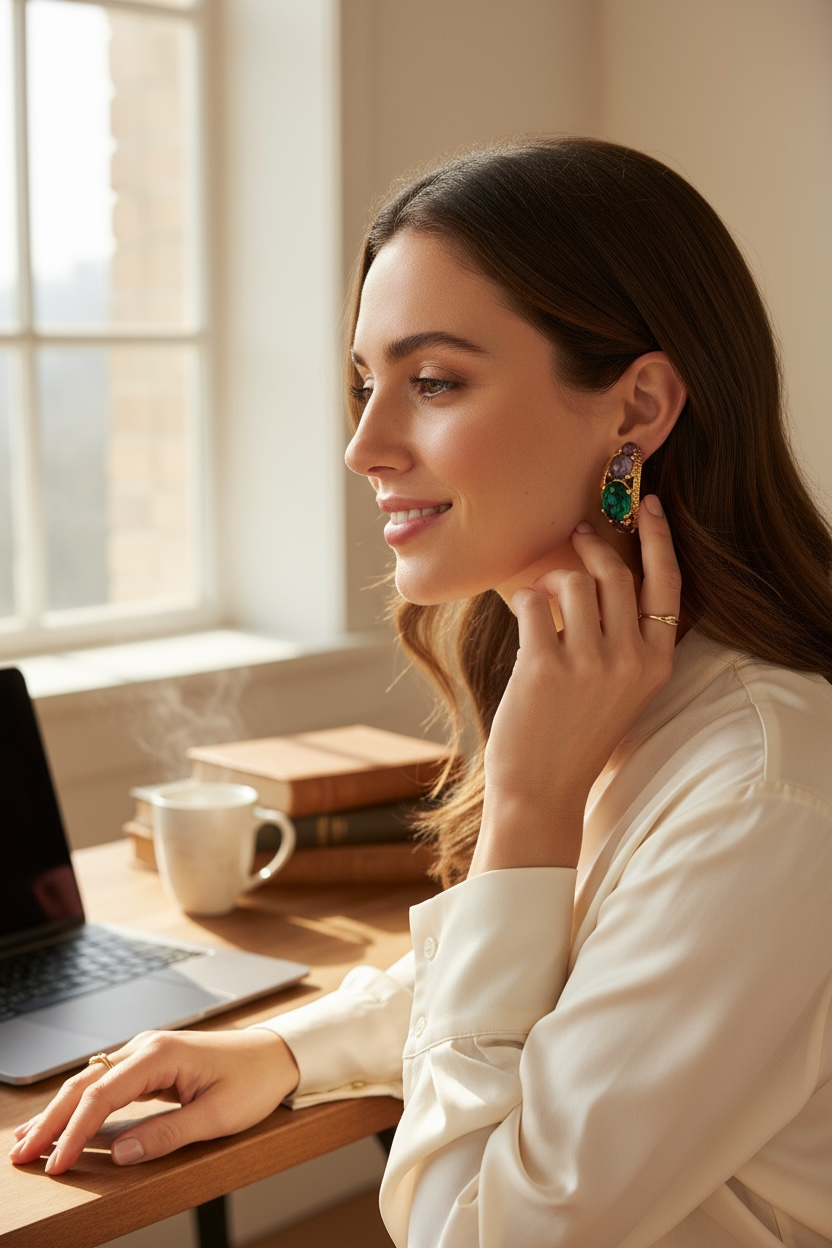 GAS BIJOUX - Boucles d’oreilles OREA dorées à l’or fin à - NOUVEAU MODELE