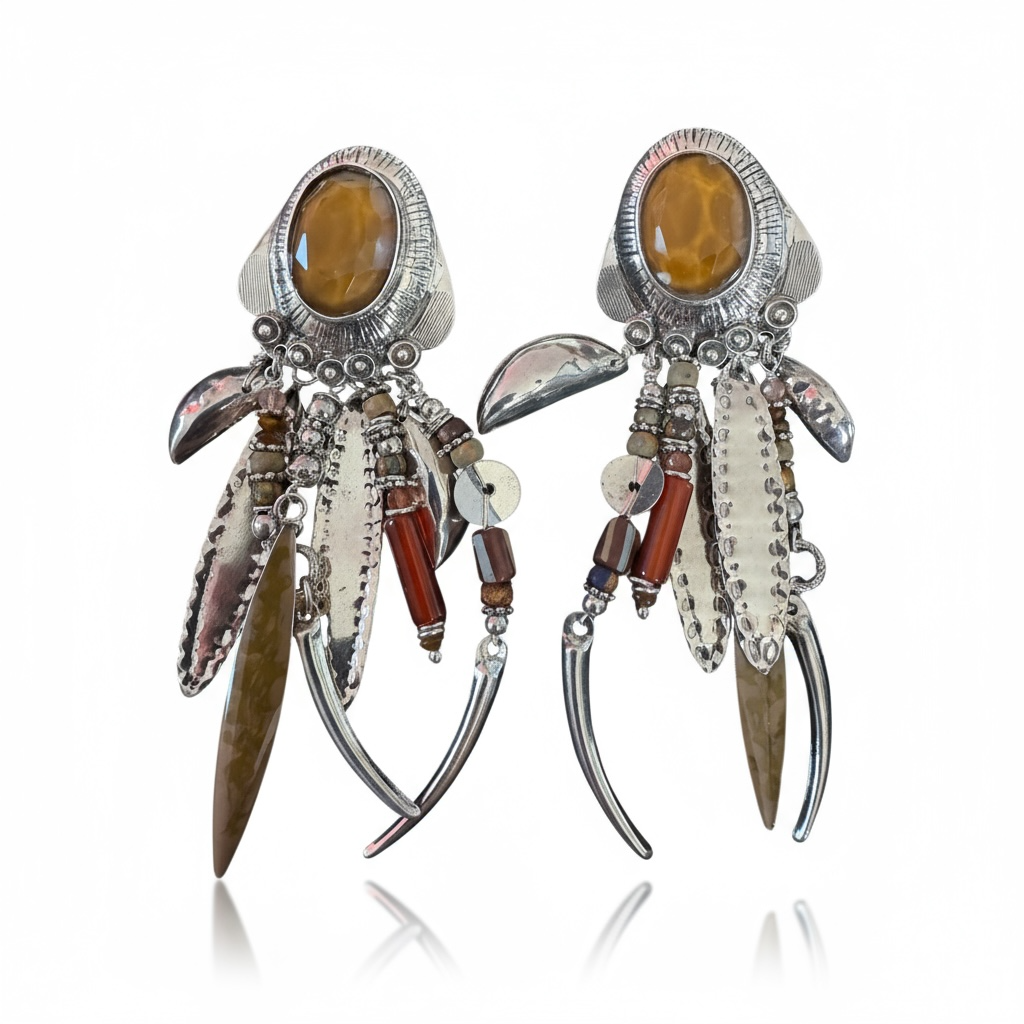 GAS BIJOUX - Boucles d'oreilles BALANDRA en métal argenté - NOUVEAU MODELE