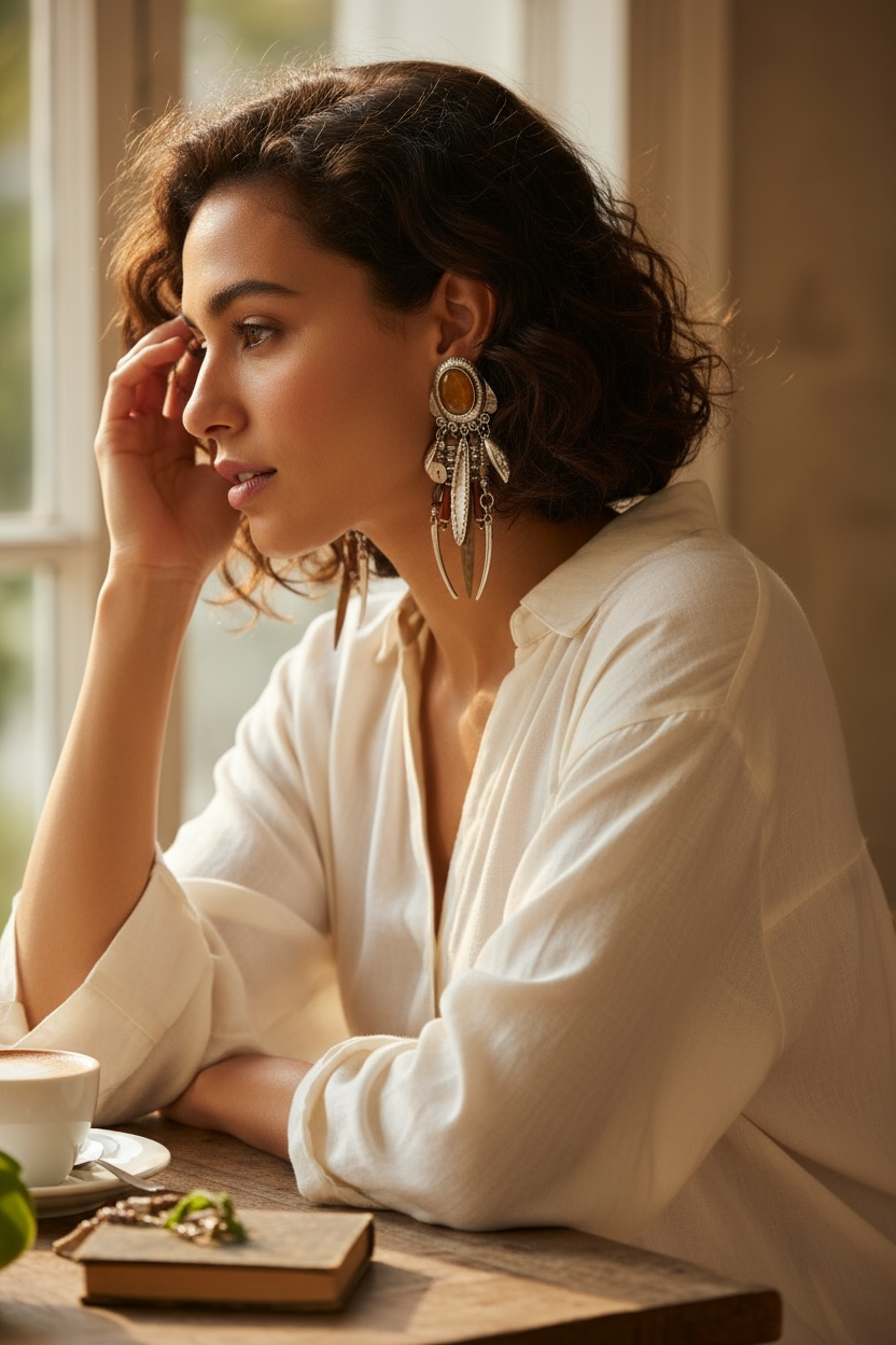 GAS BIJOUX - Boucles d'oreilles BALANDRA en métal argenté - NOUVEAU MODELE