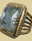 GAS BIJOUX - Bague ARTY chevalière dorée à l'or fin - Labradorite