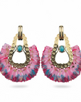 GAS BIJOUX - Boucles d'oreilles FORTALEZA dorées à l'or Fin - Tons de roses
