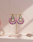 GAS BIJOUX - Boucles d'oreilles FORTALEZA dorées à l'or Fin - Tons de roses