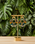 GAS BIJOUX - Boucles d'oreilles FORTALEZA dorées à l'or fin - Tons de verts