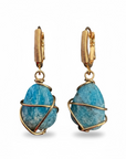 GAS BIJOUX - Boucles d'oreilles TAO RAINBOW dorées à l'or fin - Apatite