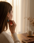GAS BIJOUX - Boucles d'oreilles TAO RAINBOW dorées à l'or fin - Apatite