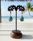 GAS BIJOUX - Boucles d'oreilles TAO RAINBOW dorées à l'or fin - Apatite