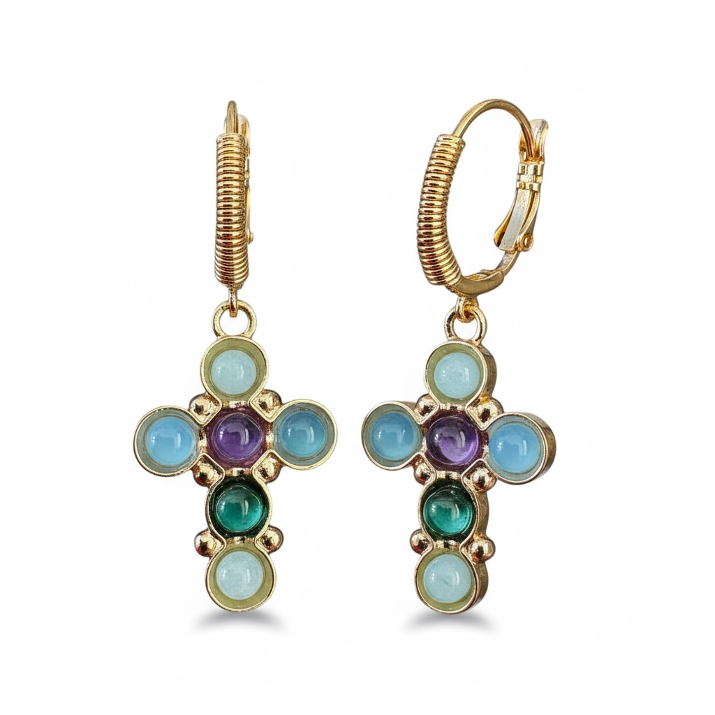 GAS BIJOUX - Boucles d'oreilles TAO CRUZITA dorées à l'or fin