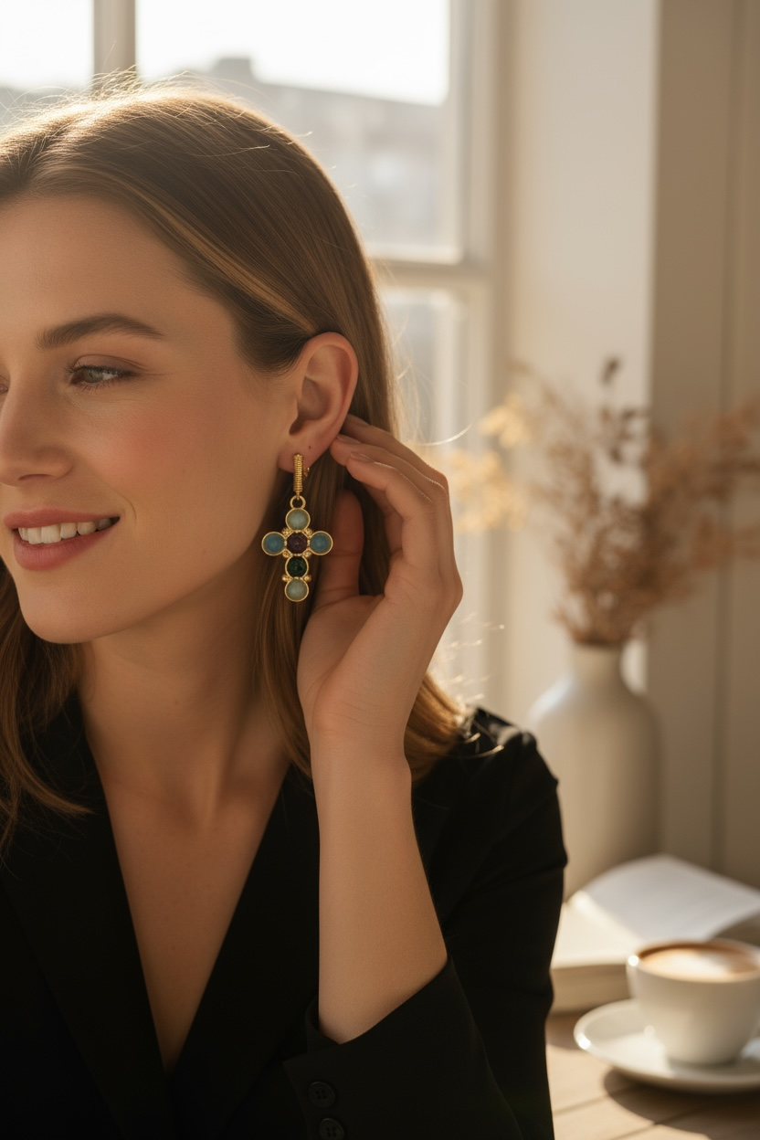 GAS BIJOUX - Boucles d'oreilles TAO CRUZITA dorées à l'or fin