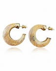 GAS BIJOUX - Boucles d'oreilles créoles ABALONE MINI acétate - Multico beige
