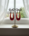 GAS BIJOUX - Boucles d'oreilles ECUME acétate marron dorées à l'or fin