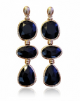 GAS BIJOUX - Boucles d'oreilles SILENE onyx noir dorées à l'or fin