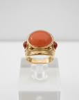 GAS BIJOUX - Bague SIMONE dorée à l'or fin - Cornaline et Jaspe rouge - Taille L