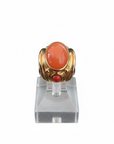 GAS BIJOUX - Bague SIMONE dorée à l'or fin - Cornaline et Jaspe rouge - Taille L