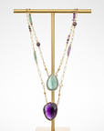 GAS BIJOUX - Collier scapulaire kali - Améthyste et Aventurine