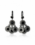 GAS BIJOUX - Boucles d'oreilles ARLEQUIN full noire dorées à l'or fin