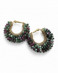 GAS BIJOUX - Boucles d'oreilles IZZIA petit modèle dorées à l'or fin - Améthyste et Aventurine