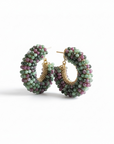 GAS BIJOUX - Boucles d'oreilles IZZIA petit modèle dorées à l'or fin - Améthyste et Aventurine