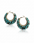 GAS BIJOUX - Boucles d'oreilles IZZIA grand modèle - Turquoise et noire