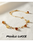 GAS BIJOUX - Bracelet LUCCE serti doré à l'or fin - Tons bruns