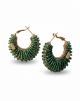 GAS BIJOUX - Boucles d'oreilles IZZIA petit modèle dorées à l'or fin - VERTES - PSP