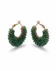 GAS BIJOUX - Boucles d'oreilles IZZIA petit modèle dorées à l'or fin - VERTES - PSP