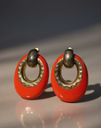 GAS BIJOUX - Boucles d'oreilles SELVA petit modèle acétate - MANDARINE