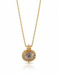 GAS BIJOUX - COLLIER AMARANTE doré à l'or fin - NACRE BLANCHE ET GRISE