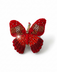 OLIVIA DAR - BROCHE PAPILLON ROUGE BRODEE EN PERLES