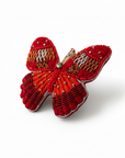 OLIVIA DAR - BROCHE PAPILLON ROUGE BRODEE EN PERLES