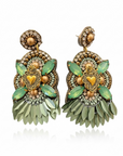 EX VOTO - BOUCLES D'OREILLES VERTES SEQUINS