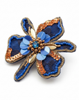 EX VOTO - BROCHE FLEUR BLEUE