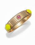 GAS BIJOUX - BRACELET STRADA moyen modèle doré à l'or fin - Cabochons Anis et Rose