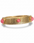 GAS BIJOUX - BRACELET STRADA moyen modèle doré à l'or fin - Cabochons tons de roses