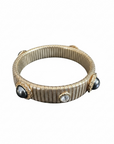GAS BIJOUX - BRACELET STRADA moyen modèle doré à l'or fin - Hématite et cristaux blancs