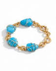 GAS BIJOUX - BRACELEET RAINBOW MULTI doré à l'or fin - TURQUOISE