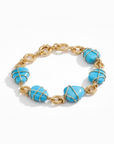 GAS BIJOUX - BRACELEET RAINBOW MULTI doré à l'or fin - TURQUOISE