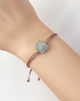 GAS BIJOUX - BRACELET SQUARE mini lien doré à l'or fin - QUARTZ BLANC