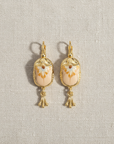 GAS BIJOUX - BOUCLES d'OREILLES SCARAMOUCHE émail dorées à l'or fin
