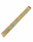 GAS BIJOUX - BRACELET TOTEM PIERRE GRAND MODELE doré à l'or fin - TURQUOISE - Taille 2