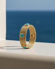 GAS BIJOUX - BRACELET TOTEM PIERRE GRAND MODELE doré à l'or fin - TURQUOISE - Taille 2