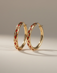 GAS BIJOUX - BOUCLES D'OREILLES MAORINA doré à l'or fin avec de l'acétate orange a l'intérieur