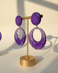 FRANCINE BRAMLI - BOUCLES D'OREILLES CLIPS - ACETATE MAUVE