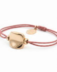 GAS BIJOUX - BRACELET SQUARE MINI LIEN DORE - LIEN MARRON