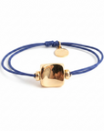 GAS BIJOUX - BRACELET SQUARE MINI LIEN DORE - LIEN BLEU MARINE