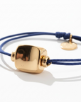 GAS BIJOUX - BRACELET SQUARE MINI LIEN DORE - LIEN BLEU MARINE