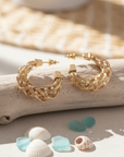 GAS BIJOUX - BOUCLES D'OREILLES FILEO petit modèle dorées à l'or fin
