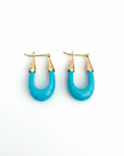 GAS BIJOUX - BOUCLES D'OEILLES ECUME petit modèle - TURQUOISE